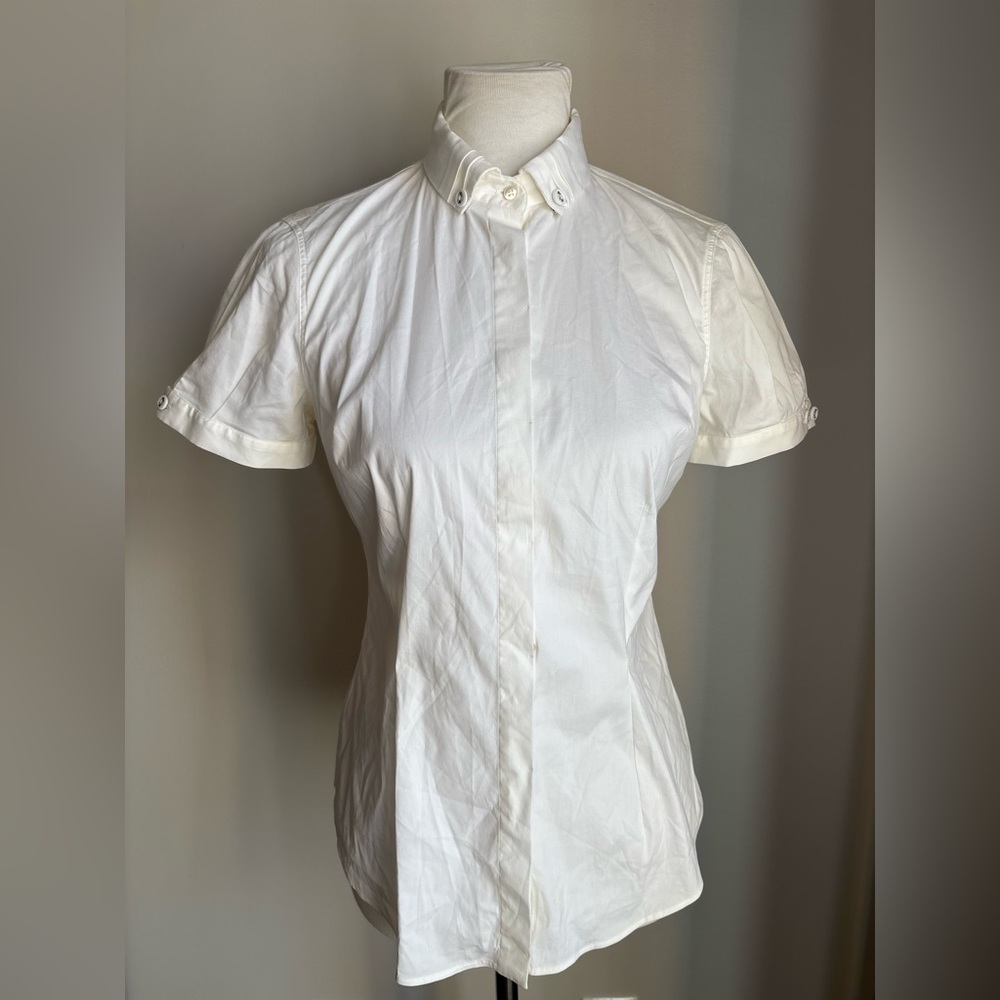 Brunello Cucinelli Button Down Collared Short Sleeve Shirt In White Size M
